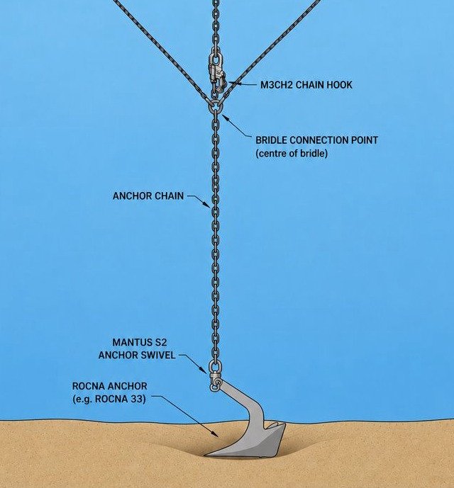 Mantus Marine Anchor Swivel with minimal Screws
