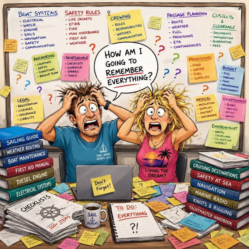 Comical: couple worrying about remembering everything