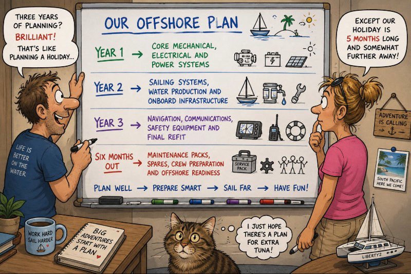 Comical: couple working on a 3yr plan