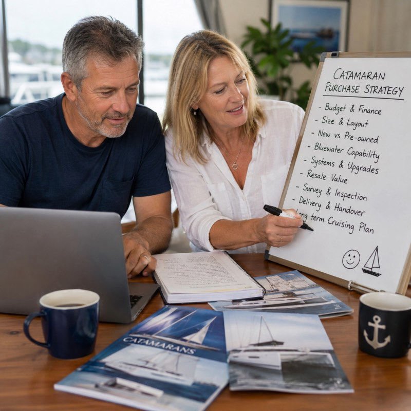 Couple coming up with a purchase strategy