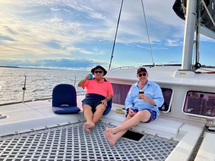 Friends on a Catamaran Deck