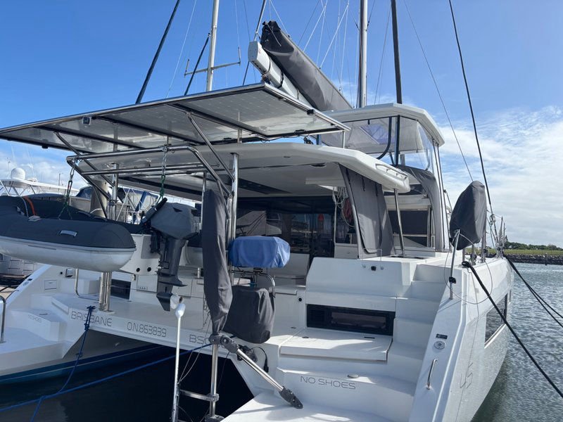leopard 45 catamaran aft view