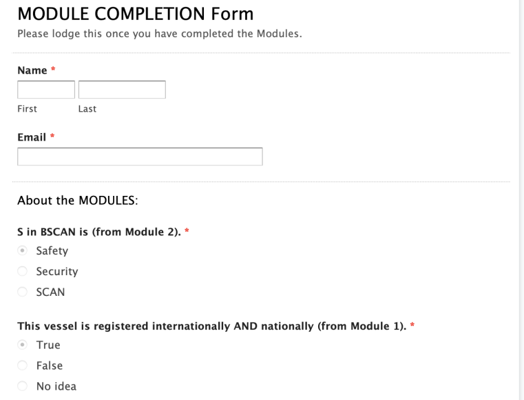 Completion Record Sheet for Insurance Purposes